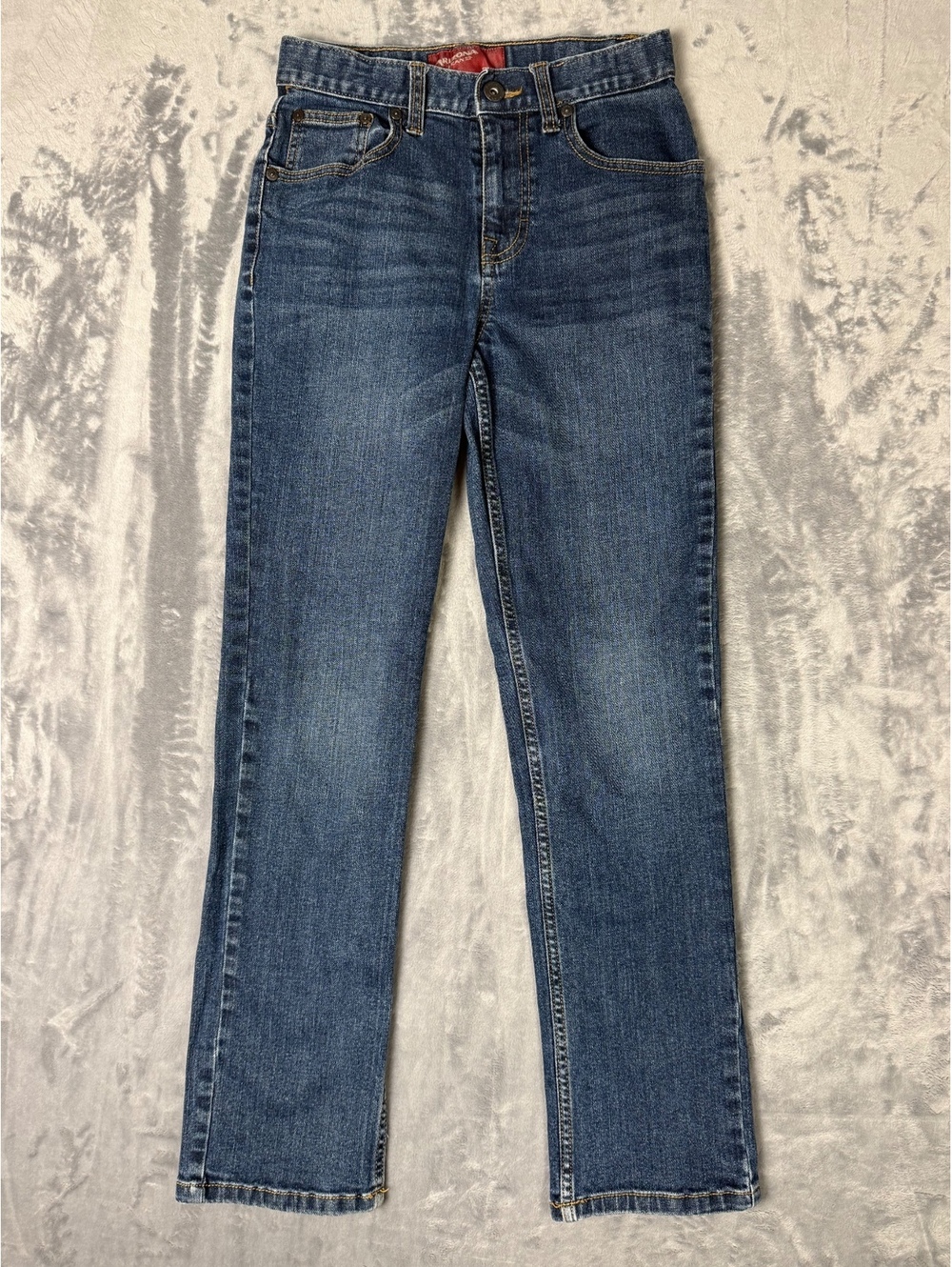 Arizona Jean Co Boys 16 Slim Straight Leg Blue Jeans Adjustable Waist